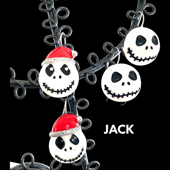 Jack Skellington Christmas Earring Set of Two (2) - Picture 2 of 6